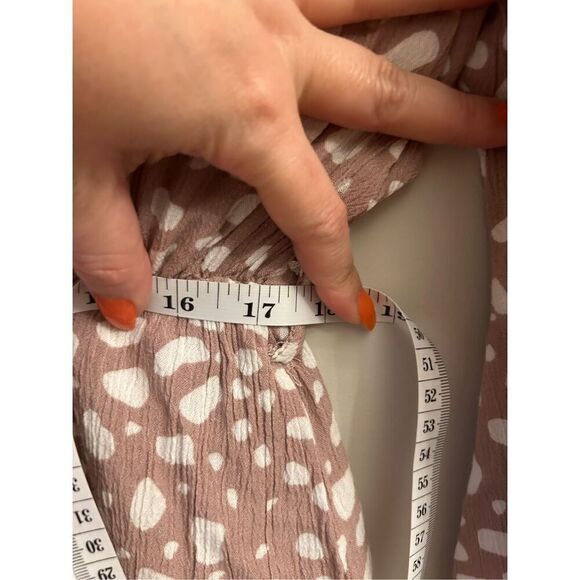 Pink Lily Polka Dot Romper Size S Taupe GUC - Picture 10 of 12